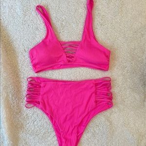 NWOT hot pink bikini
